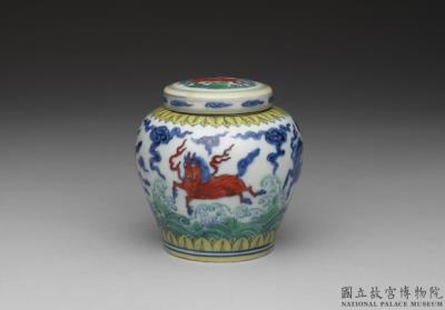 图片[2]-Lidded jar with heavenly steed design in doucai painted enamels, Ming dynasty, Chenghua reign (1465-1487)-China Archive